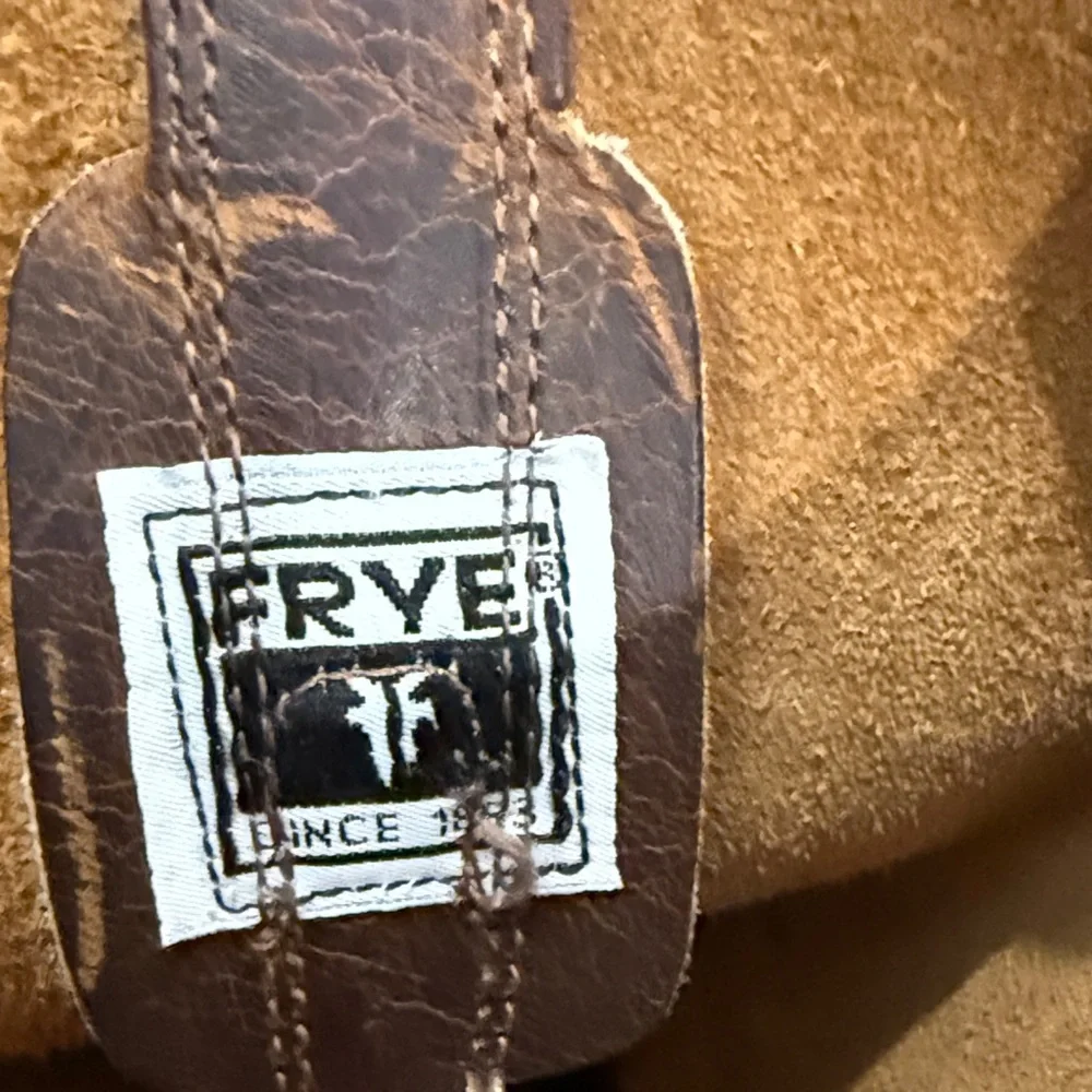 Frye Brown Leather Harness Cowboy Boots MENS SIZE 11 - Picture 2 of 11